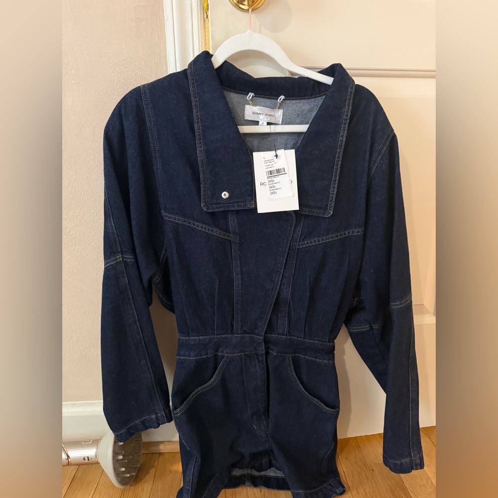 Ronny Kobo Maddix Dress in Dark Wash Blue